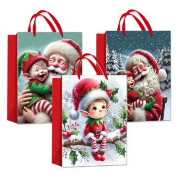 Chomik Санчата З Нагоди «Святковий Ельф» 26 x 32 x 10 См, Різні Взори, BAG7361 - Home Club