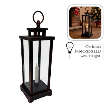 Chomik Светодиодный Фонарик 12 × 12 × 34 См Со Свечей, LED3447 - Home Club
