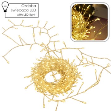 Chomik Гирлянда Micro Led Cluster 500L, тёплый белый, длина 3 + 7,5 м, LED6922 - Home Club