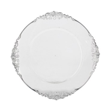 BackHome Living Кругла Підтарілка 33 × 33 × 1,5 См, Прозора, Срібна, VEN0553 - Home Club