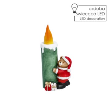 Chomik Фигурка «Божонар» — Свеча «Медвежок В Костюме Санты» С Подсветкой Led, 11,1 × 7,5 × 24,6 см, GOT4148 - Home Club