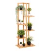 BackHome Living Бамбуковая Подставка Для Цветов И Растений, 6-Ярусная, 40 x 21 x 122 См, LOF8742 - Home Club