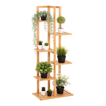 BackHome Living Бамбуковая Подставка Для Цветов И Растений, 6-Ярусная, 40 x 21 x 122 См, LOF8742 - Home Club