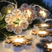 Chomik Световая гирлянда Led «Деревянные снежинки», 10L, на батарейках, LED4055 - Home Club, изображение 3