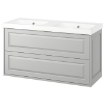 Умивальник і шафа з висувними ящиками, світло-сірий, 122x49x69 см