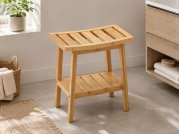 BackHome Living Бамбуковий Стілець З Полкою 39,5 × 25 × 46 См, LOF8728 - Home Club