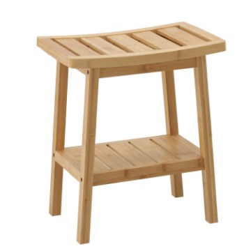 BackHome Living Бамбуковая Табуретка С Полкой 39,5 × 25 × 46 См, LOF8728 - Home Club