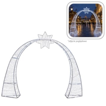 Chomik 3D-різдвяна прикраса — арка з Led-зіркою, 3,5 м, LED6168 - Home Club