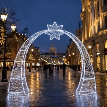 Chomik 3D-різдвяна прикраса — арка з Led-зіркою, 3,5 м, LED6168 - Home Club