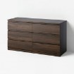 Комод, 6 шухляд, темно-коричневий, імітація дуба, 140 × 50 × 75 см