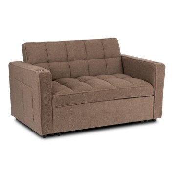 Mebel Elite Раскладной кресло Corra для сна, коричневое, из ткани «букле», ME.CORRA/BR/TB/SOF - Home Club