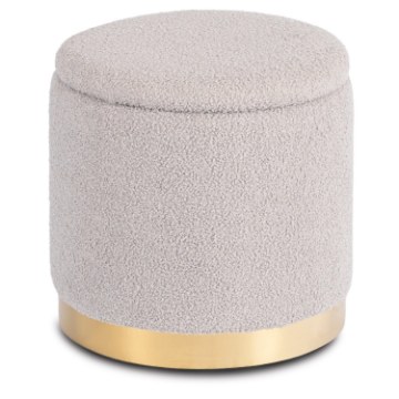 Mebel Elite Мягкий пуф Carnos, серый, из ткани «букле», ME.CARNOS/P/TB/PUF - Home Club