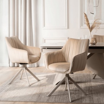 Mebel Elite Вращающееся кресло Aspen кремового цвета / кашемировый велюр, ME.ASPEN/KR/KASZ/V/K - Home Club