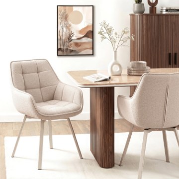 Mebel Elite Вращающееся кресло Mond кремового цвета, ME.MOND/KR/KASZ/T/K - Home Club