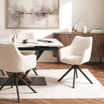 Mebel Elite Вращающееся кресло Baja кремового цвета из ткани «букле», ME.BAJA/KR/CZ/TB/K - Home Club