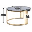 Mebel Elite Набор журнальных столиков Triton Max, серый/золотой, ME.TRITONMAX/P/ZL/SZKL/L - Home Club, изображение 7