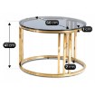 Mebel Elite Набор журнальных столиков Triton Max, серый/золотой, ME.TRITONMAX/P/ZL/SZKL/L - Home Club, изображение 8
