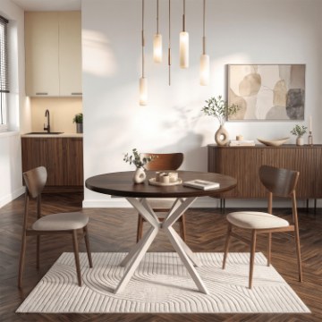 Mebel Elite Стол Lugo, раскладной, 90–190 см, орех/кашмир, ME.LUGO/O/KASZ/S - Home Club