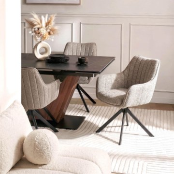 Mebel Elite Вращающееся кресло Baja, коричневое, с тканью «букле», ME.BAJA/BR/CZ/TB/K - Home Club