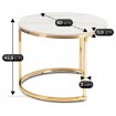 Mebel Elite Набір керамічних столиків Milano 45 см/60 см, білий мармур/золотий, ME.MILANO60/BM/ZL/L - Home Club, зображення 6