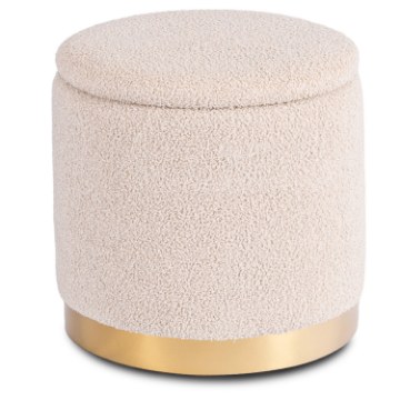 Mebel Elite Мягкий пуф Carnos, бежевый, из ткани «букле», ME.CARNOS/BZ/TB/PUF - Home Club