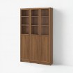 Комбинация стеллажей drz panel, стекло, имитация коричневого ореха, 120 x 30 x 202 см