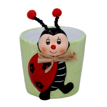 Garden Line Садовая Фигурка — Божья Коровка / Пчела В Горшке 8,7 × 7,3 × 10,2 См, GOT5525 - Home Club