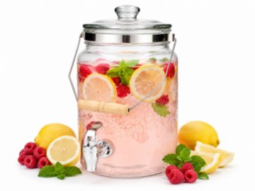 Chomik 5-литровая банка с декоративным узором, стеклянной крышкой и краном, IDE1731 - Home Club
