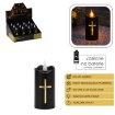 Chomik Свеча Led 5 x 11,5 см, чёрная с золотым крестом, LED5451 - Home Club, изображение 6