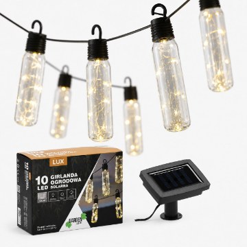 Garden Line Солнечная гирлянда для сада, длина 2 + 1,8 м, Lux 10 Led, теплый белый свет, SOL3668 - Home Club