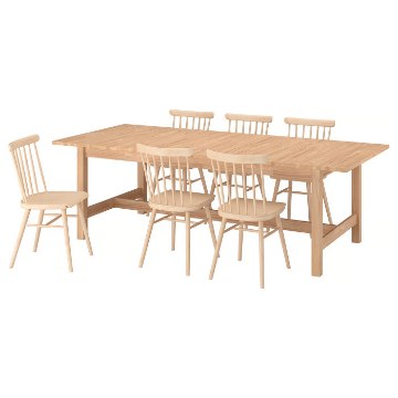 ИКЕА Стол и 6 стульев KARSKÄR / HÖGVED, 596.290.89 - Home Club