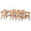 Стол и 8 стульев, каучуковое дерево, 240, 300 × 100 см