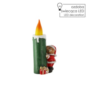 Chomik Фигурка «Божонар» — Свеча «Медвежок В Костюме Санты» С Подсветкой Led, 11,1 × 7,5 × 24,6 см, GOT4148 - Home Club