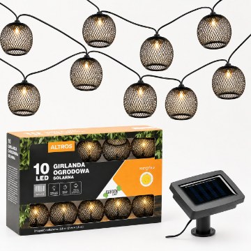 Garden Line Солнечная гирлянда для сада, длина 2 + 1,8 м, Altros, 10 светодиодов, теплый белый свет, SOL3651 - Home Club
