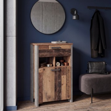 Forte Шкафчик для обуви 70 см с ящиком Clif Old – Wood Vintage/Бетон, CLFD211-C546 - Home Club