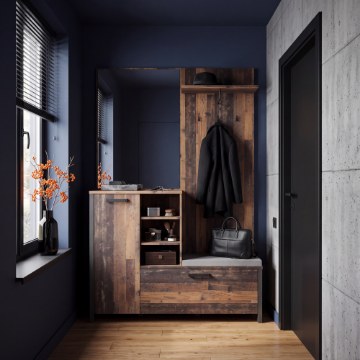 Forte Прихожая 132 см Clif Old – Wood Vintage/Темно-серый бетон, CLFD02L-C546 - Home Club