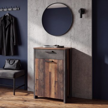 Forte Шкафчик для обуви 70 см с ящиком Clif Old – Wood Vintage/Бетон, CLFD213-C748 - Home Club