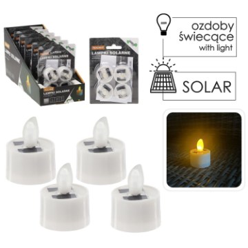 Garden Line Кпл. 4 Солярні Свічки Tealight 4,0 x 4,0 x 5,5 См, SOL5707 - Home Club