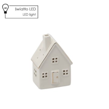 Chomik Фигурка Рождественская - Керамический Домик 9,7 X 6,8 X 14,2 См Led, GOT1216 - Home Club
