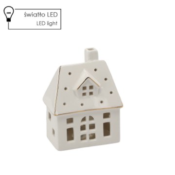 Chomik Фигурка Рождественская - Керамический Домик 10 X 6,2 X 13 См Led, GOT1223 - Home Club