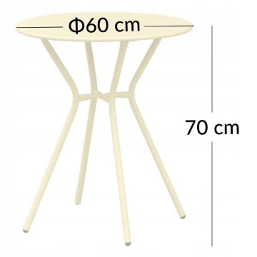 Kontrasto Стол Como Pro кремового цвета, диаметр 60x70 см, двуместный, Meb000086 - Home Club
