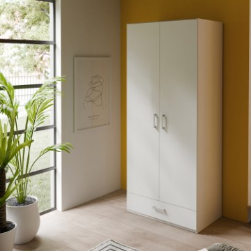 Forte Шкаф шириной 90 см с ящиком Econobox 2, белый, ECBS923-120 - Home Club