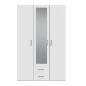 Forte Шафа з дзеркалом і шухлядами 130 см Econobox 2, біла, ECBS931-120 - Home Club