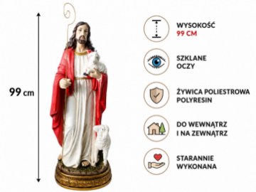 Chomik Фигурка Иисуса — Доброго Пастыря, 99 см, стеклянные глаза, RAI4480 - Home Club