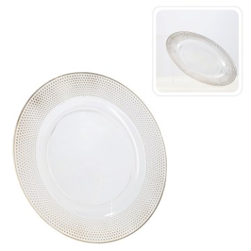 Chomik Кругла Підставка 33 x 33 x 1,5 См Прозора Золота, VEN7793 - Home Club
