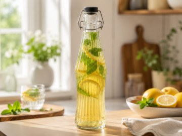 Chomik Бутылка 1150 мл круглая с механической пробкой, IDE0581 - Home Club