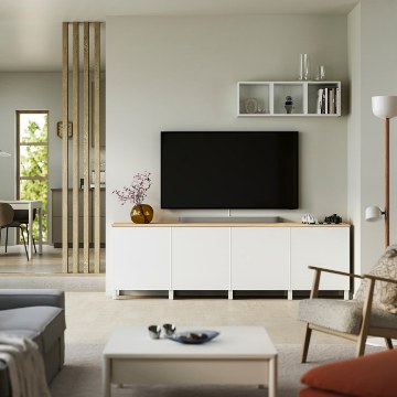 ІКЕА Стіл під телевізор з дверцятами BESTÅ БЕСТО, 896.229.58 - Home Club