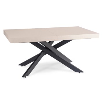 Mebel Elite Стіл Hampton, розкладний, 160–240 см, кашмір/чорний, ME.HAMPTON/KASZ/CZ/S160-240 - Home Club