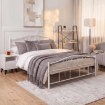 Mebel Elite Металеве ліжко Griffin 140x200, біле, ME.GRIFFIN/140/B/LOZ - Home Club, зображення 2