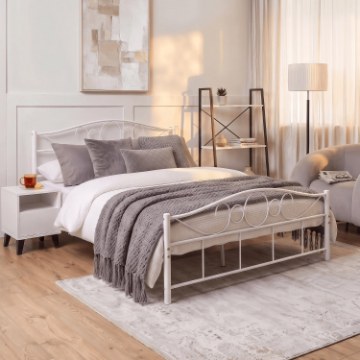 Mebel Elite Металеве ліжко Griffin 140x200, біле, ME.GRIFFIN/140/B/LOZ - Home Club